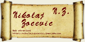 Nikolaj Zoćević vizit kartica